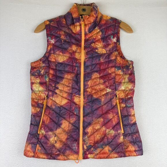 The North Face Jackets & Blazers - The North Face Women’s Thermoball Vest Rare Print Orange Purple Small Watercolor